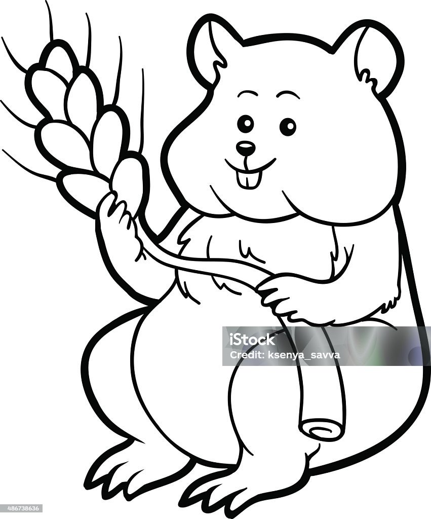 Coloring book for children: hamster 2015 stock vector
