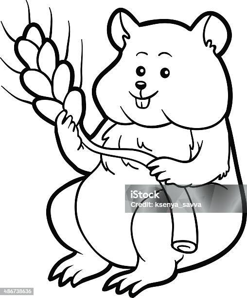 Coloring Book For Children Hamster Stock Illustration - Download Image Now - 2015, Activity, Animal