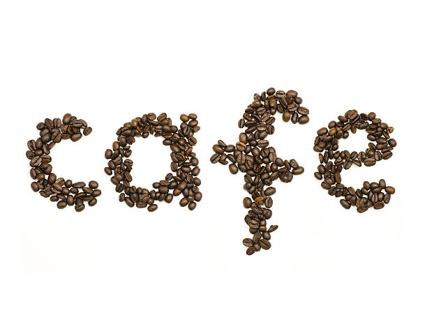 istock Coffee beans stacked to form the word cafe 486744143