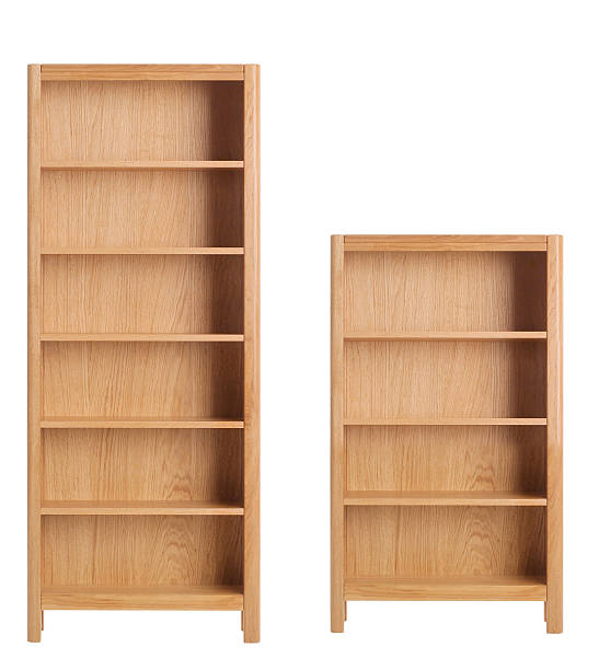 Wooden bookcase isolated