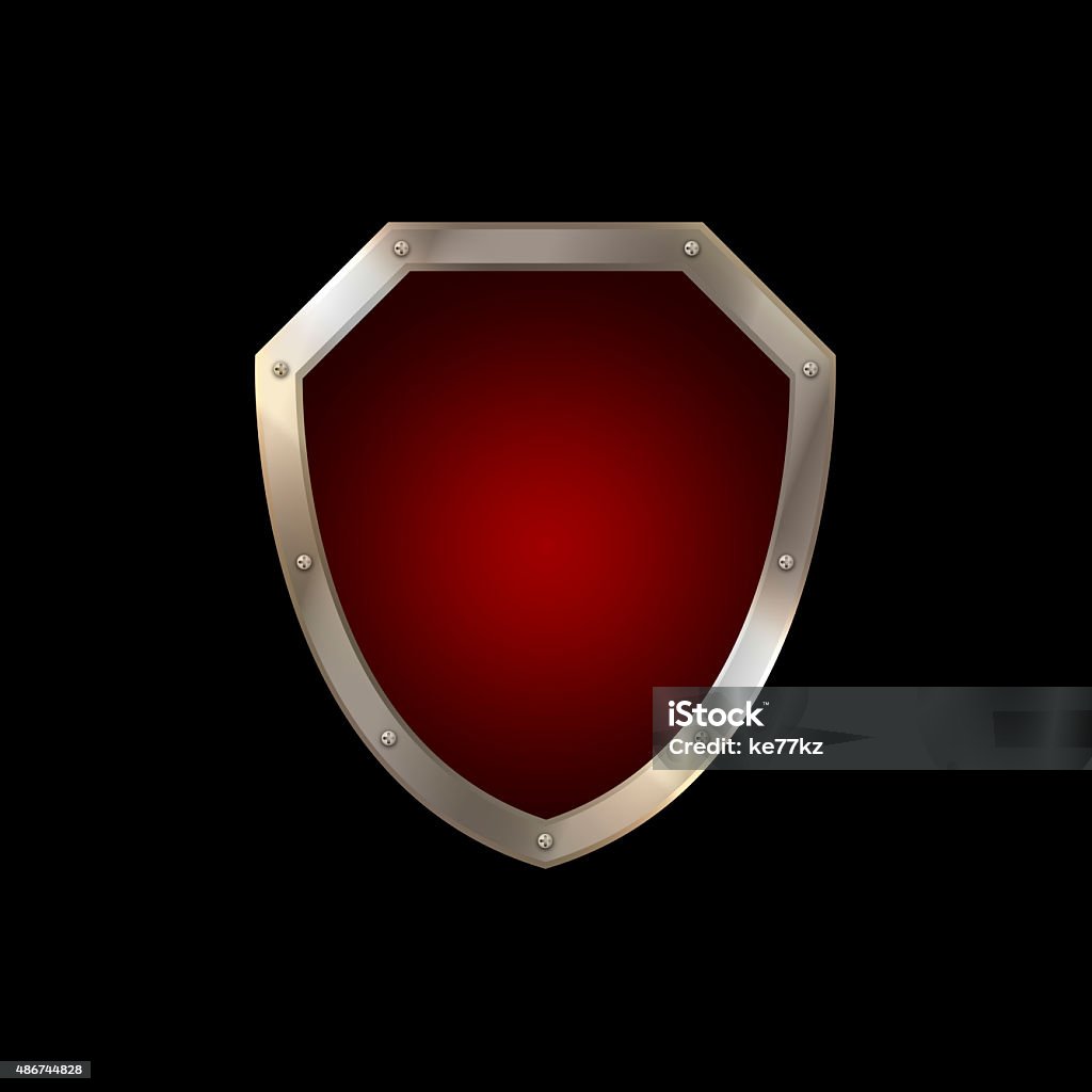 Shield Red Border Red Shield With Riveted Chrome Border Stock Illustration - Download ...