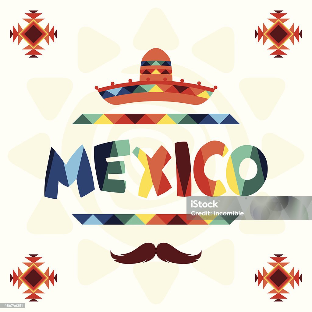 Ethnic mexican background design in native style. Abstract stock vector