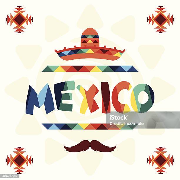 Ethnic Mexican Background Design In Native Style Stock Illustration - Download Image Now - Abstract, American Culture, Art