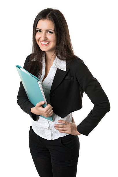 istock beautiful businesswoman with a folder 486746851