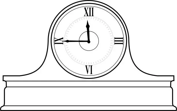 Vector illustration of mantel clock