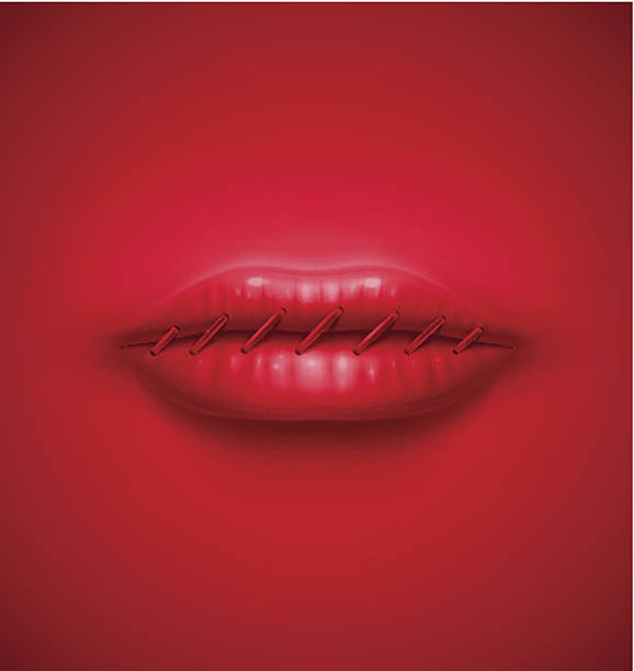 Silence background Abstract silence background. Illustration contains transparency and blending effects, eps 10 closed mouth stock illustrations