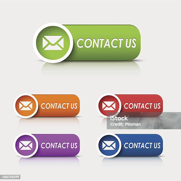 Colored Rectangular Web Buttons Contact Us Stock Illustration ...