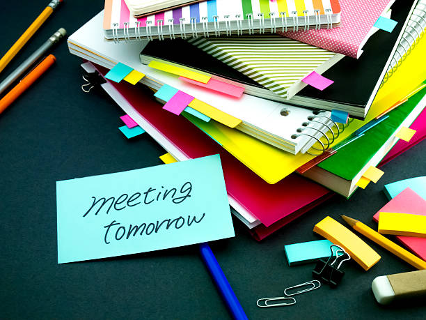 istock Somebody Left the Message on Your Working Desk; Meeting Tomorrow 486748486
