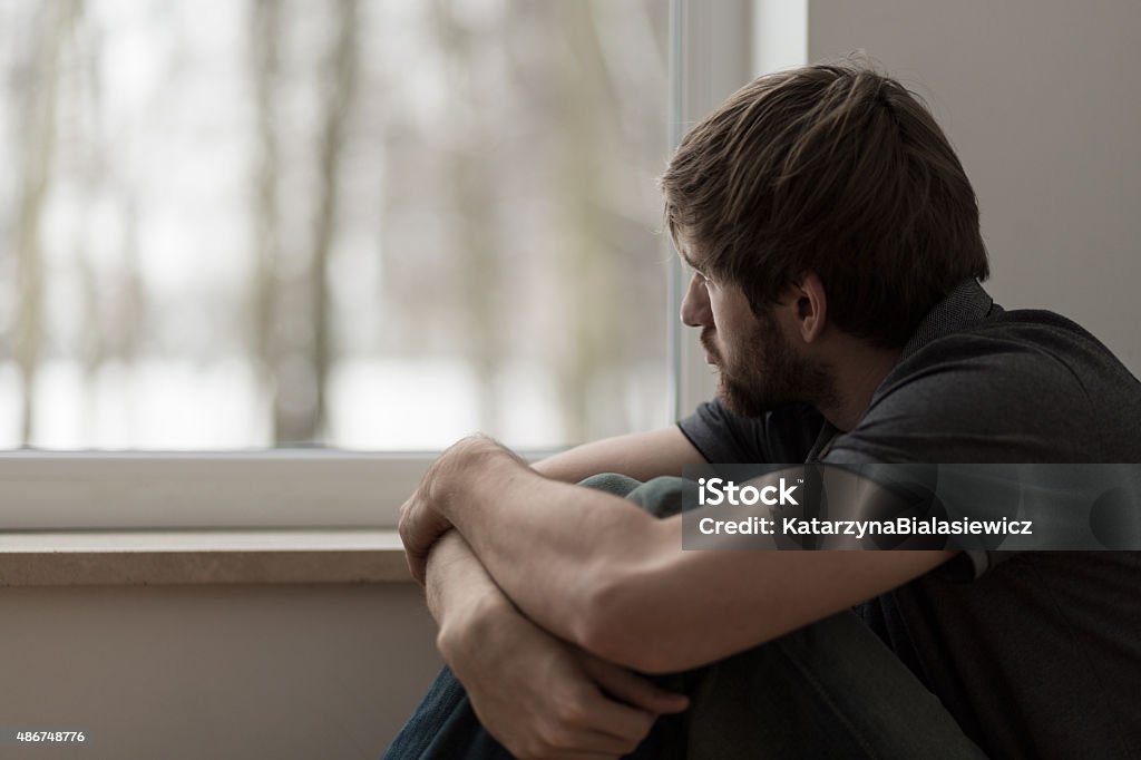 Junger Mann leiden depression - Lizenzfrei Männer Stock-Foto