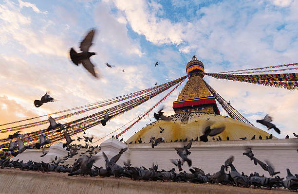 istock Sunset at Boudhanath stupa kathmandu ,Nepal 486750398