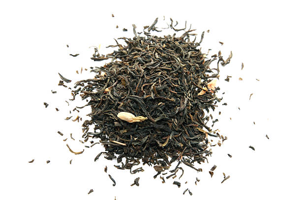istock Green tea with jasmine isolated on white. 486750591