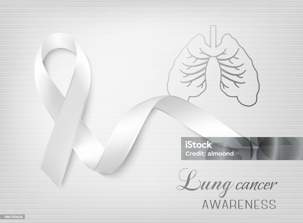 Lung cancer awareness ribbon. Vector. 2015 stock vector