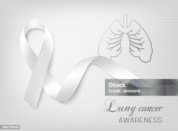 Lung Cancer Awareness Ribbon Vector Stock Illustration - Download Image Now - 2015, Alertness, Backgrounds