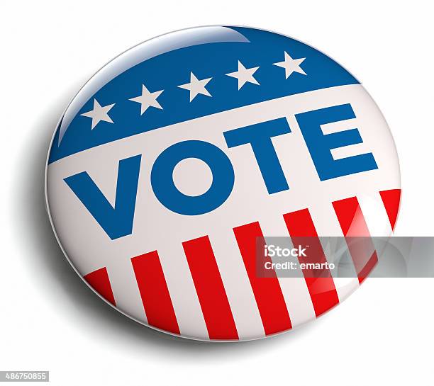 Abstimmungkampagne Stockfoto und mehr Bilder von Abzeichen - Abzeichen, Blau, Clipping Path