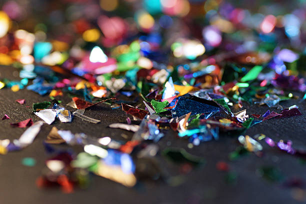 istock Macro of colorful confetti flakes 486750957