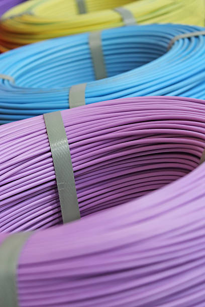 istock Hanks of multi-colored cords in the coils 486751132