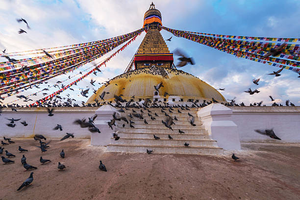 istock Sunset at Boudhanath stupa kathmandu ,Nepal 486751358