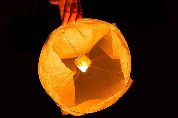 istock Chinese Lantern about to be let off 486751566