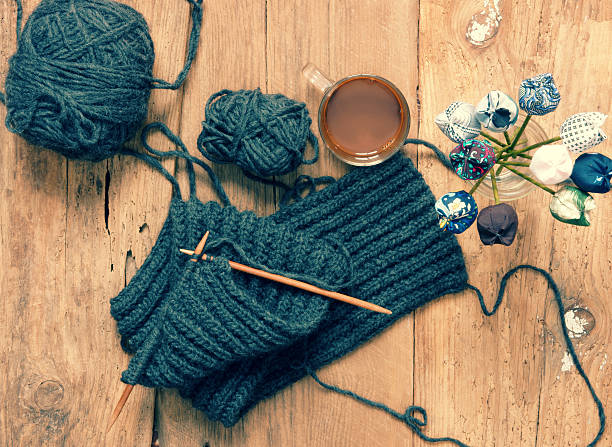 istock Handmade gift, special day, wintertime, knit, scarf 486751816