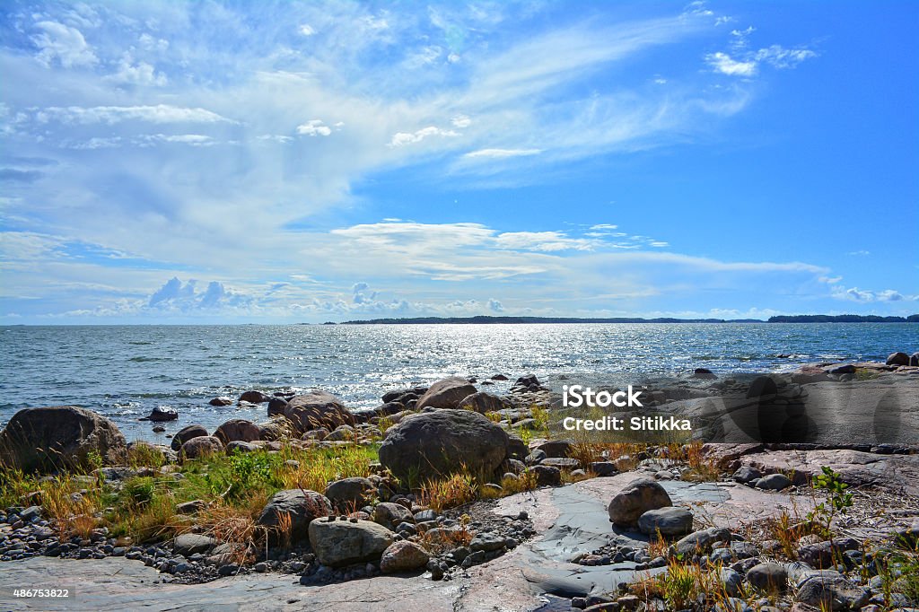 Seascape and rocky beach Seascape and rocky beach and cliffs 2015 Stock Photo