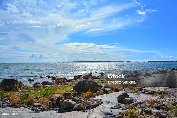Seascape And Rocky Beach Stock Photo - Download Image Now - 2015, Baltic Sea, Beach