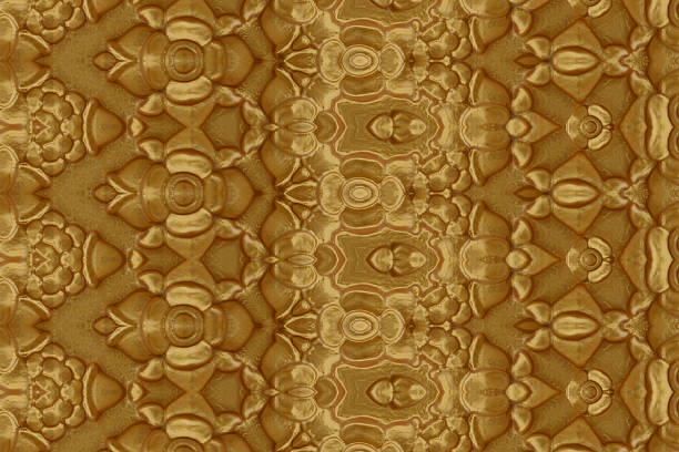istock Cement gold Crafts wall in the temple close from thailand 486754252