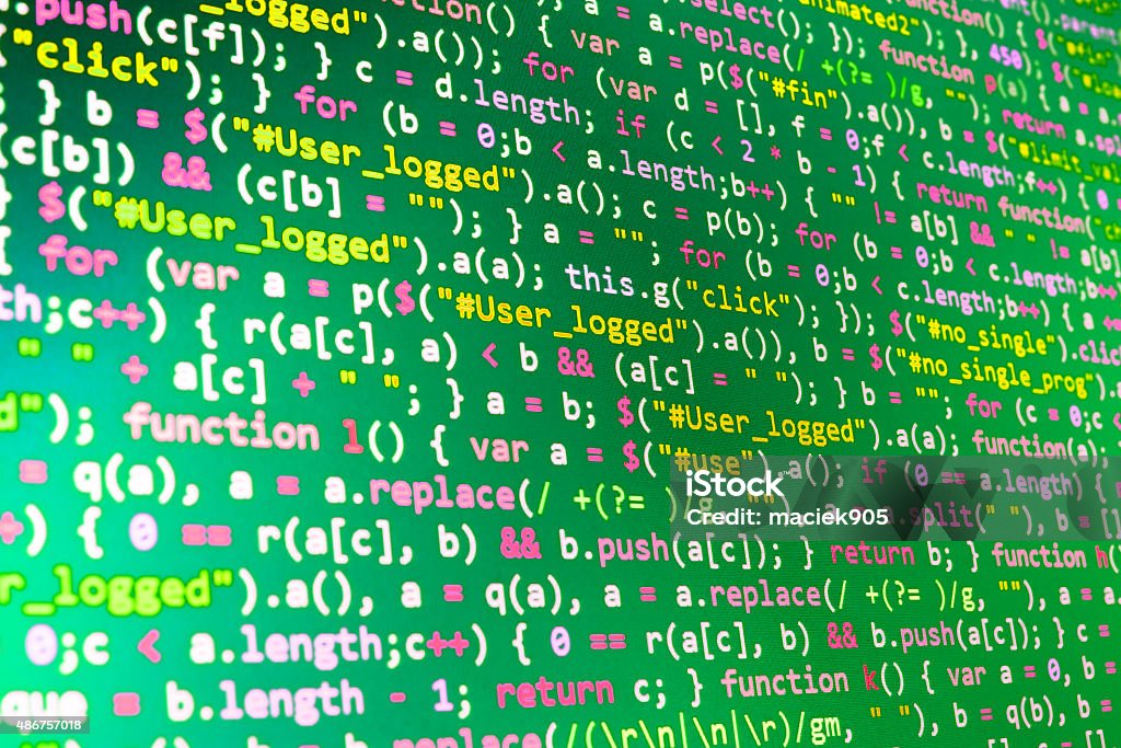 Software developer programming code on computer Software developer programming code on computer. Abstract computer script source code. Computer Language Stock Photo Software developer programming code on computer Software developer programming code on computer. Abstract computer script source code. Computer Language Stock Photo