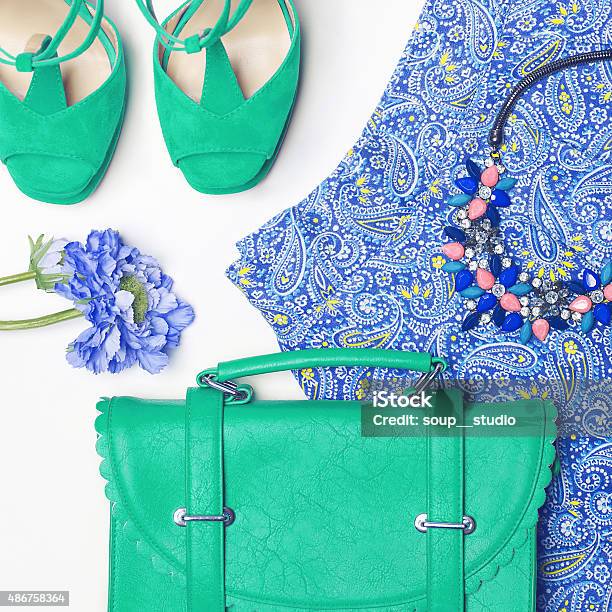 Woman Outfit Stock Photo - Download Image Now - Purse, 2015, Adult