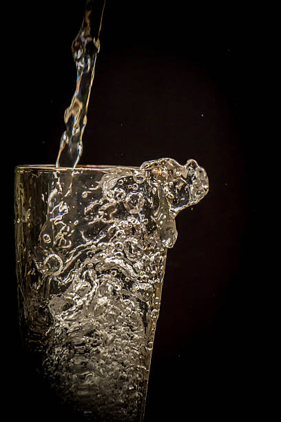 istock clear water splash on black background Vintage Style 486759688