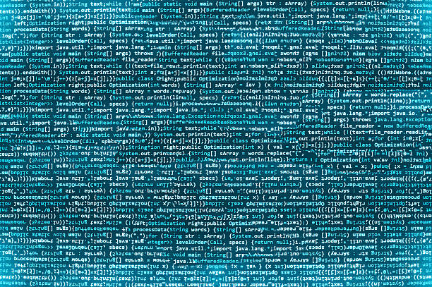 software developer programming code on computer - kodlama stok fotoğraflar ve resimler