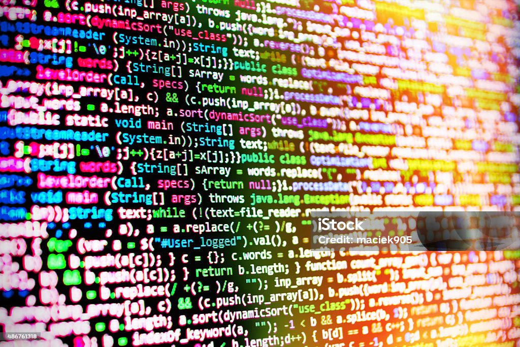 Software Developer Programming Code On Computer Stock Photo - Download ...