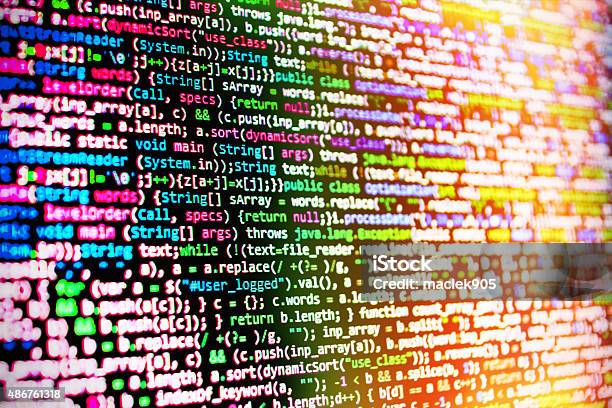 Software Developer Programming Code On Computer Stock Photo - Download ...