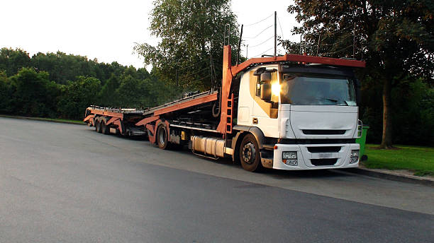 istock Empty Semi Truck New Car Carrier 486761734