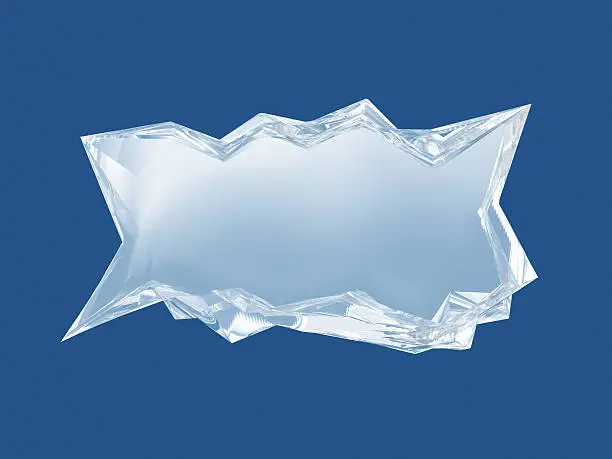 Ice bar. Dialog cloud from a piece of ice.