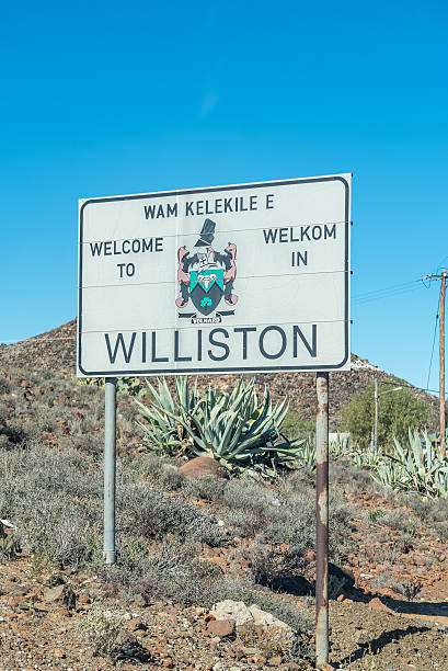 istock Welcome signboard at the entrance to Williston 486762568