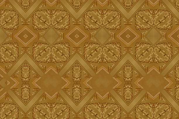 istock Cement gold Crafts wall in the temple close from thailand 486762886