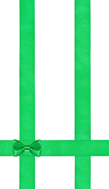 istock little green bow on three vertical satin bands 486763882