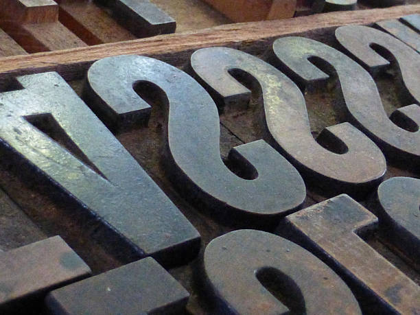 istock Horizontal Macro Close up view Large Metal Block Type 486764326