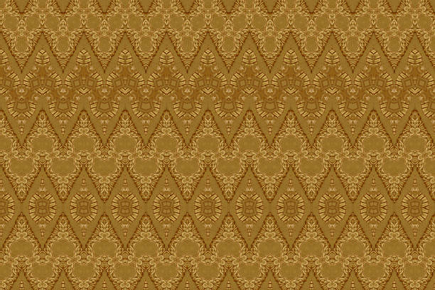 istock Cement gold Crafts wall in the temple close from thailand 486764832