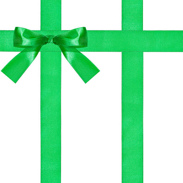 istock one big green bow knot on three satin ribbon 486765354