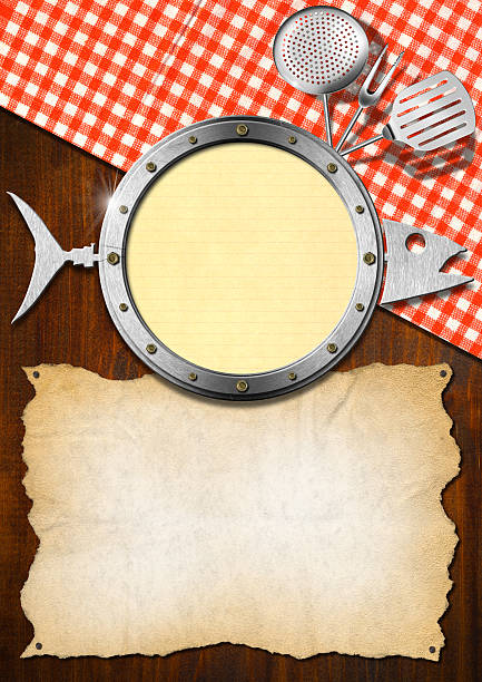 istock Seafood Menu with Metal Porthole 486767157