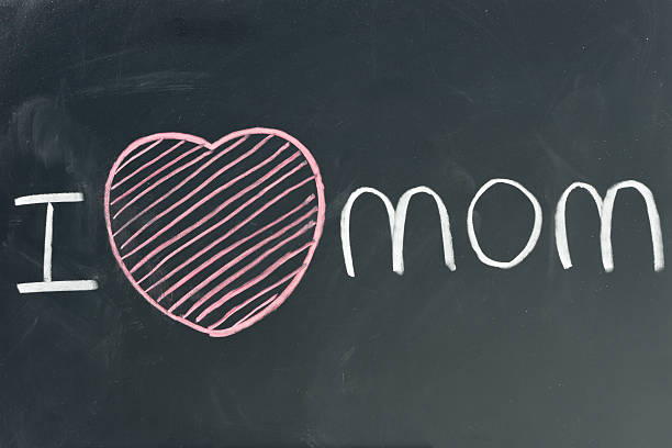 istock hand written I love MOM on chalkboard 486767517