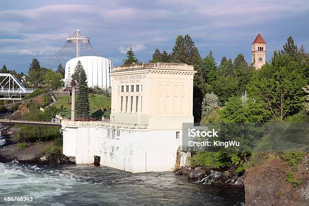 Zabytkowego Water Power Plant - zdjęcia stockowe i więcej obrazów Spokane - Spokane, Wieża zegarowa, 1920-1929