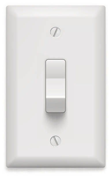 Light switch on white background. Vector illustration It can be used in the design for websites, catalogs, brochures, stores, etc. light switch stock illustrations