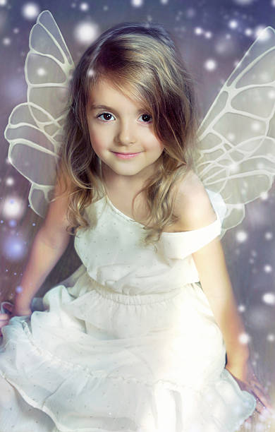 istock Fairy angel child girl with wings. 486770868