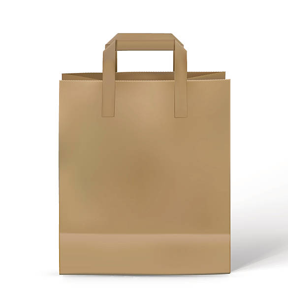 ilustrações de stock, clip art, desenhos animados e ícones de o kraft saco de papel isolado no fundo branco. ilustração vetorial - paper bag illustrations