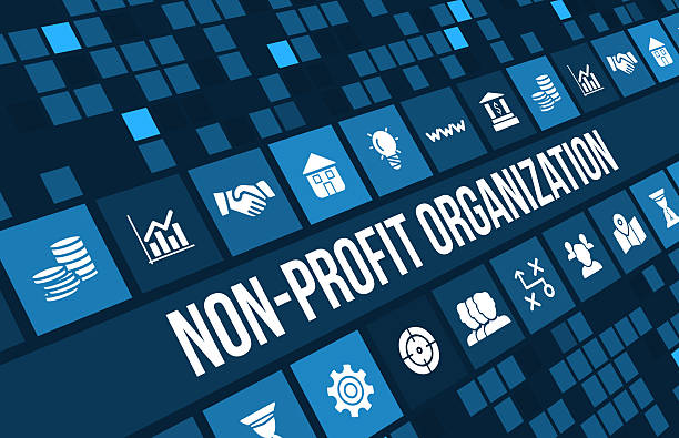 некоммерческая организация изображение бизнес-концепции с иконки и copyspace. - non profit organization стоковые фото и изображения