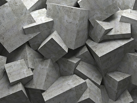 concrete 3d cube wall background