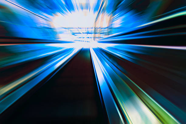 istock Escalator, modern stairs,futuristic background 486773632