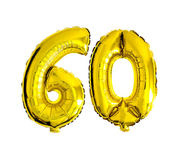 istock Number 60 written with foil balloons 486780420